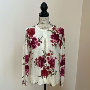 Croft & Barrow Classic Cardigan Floral Design- Size Small, New with Tags